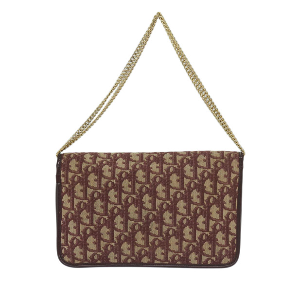 Christian Dior Trotter Canvas Chain Shoulder Bag Red Auth yk10084 - Picture 2 of 16